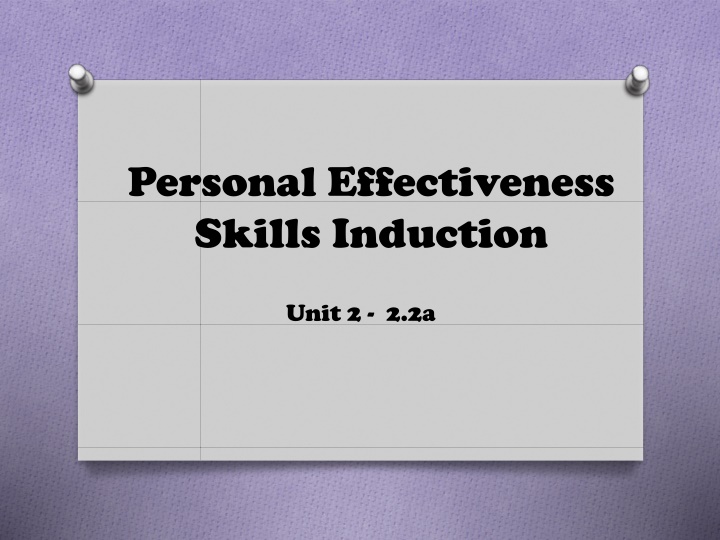 Enhancing Personal Effectiveness Skills