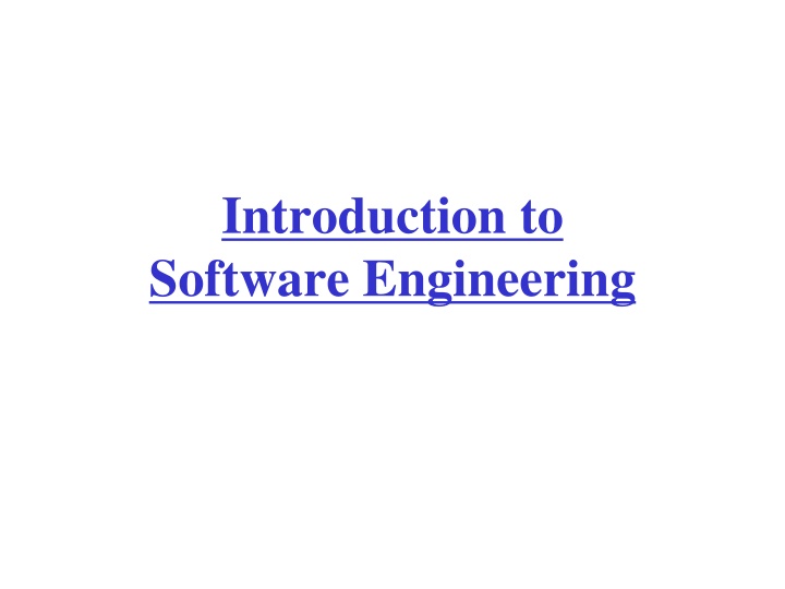 Software Engineering Overview