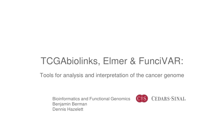 Cancer Genome Analysis Tools & Workshops