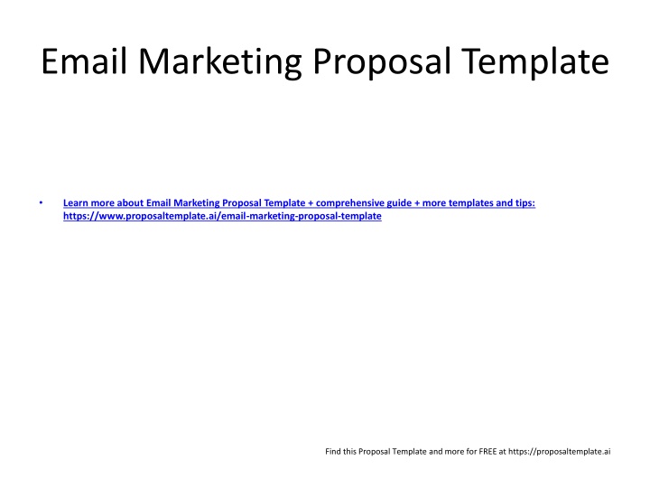 Email Marketing Proposal Template - Comprehensive Guide and Tips