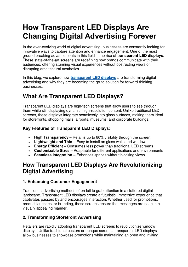 how transparent led displays are changing digital n.w