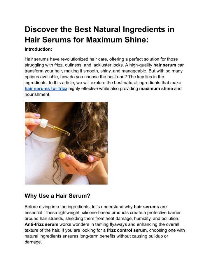discover the best natural ingredients in hair n.w