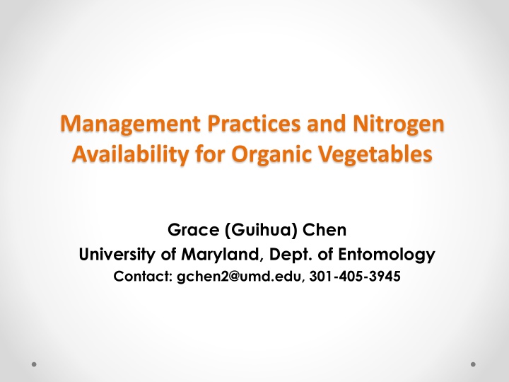 Managing Nitrogen Availability for Organic Vegetables
