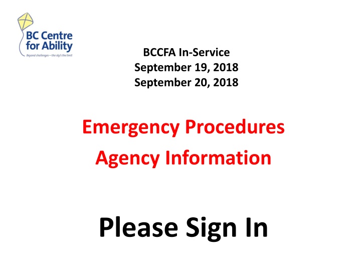 BCCFA In-Service & Emergency Procedures