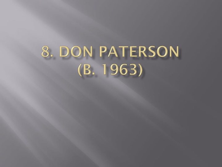 Don Paterson: Poet and Musician