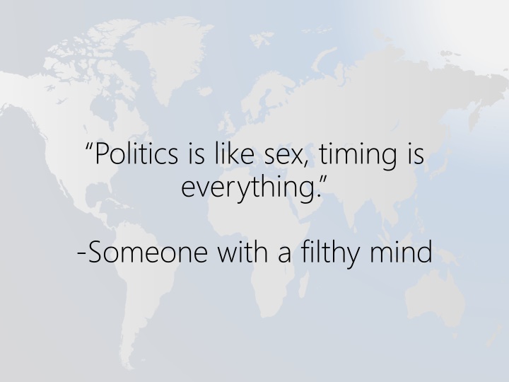 Politics and Timing: A Delicate Balance