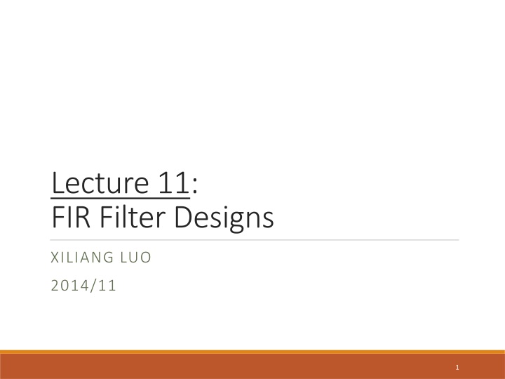 FIR Filter Design Concepts