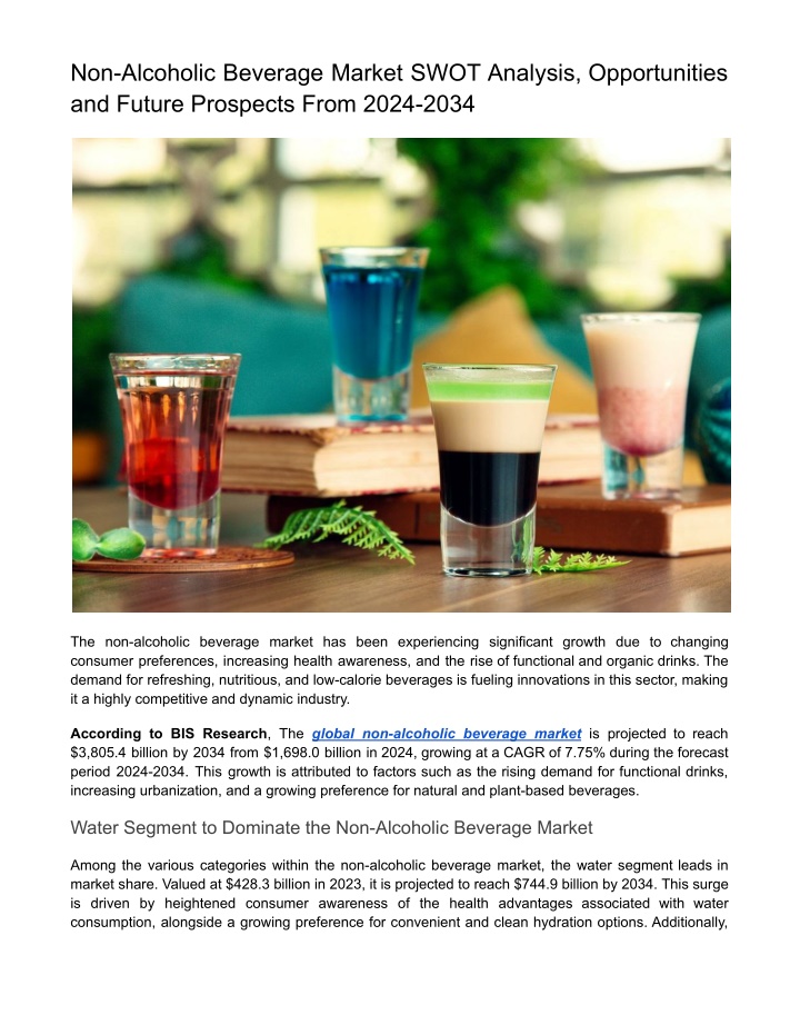 non alcoholic beverage market swot analysis n.w