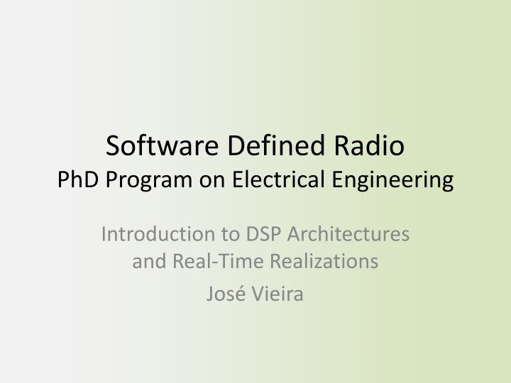 Introduction to DSP Architectures and Real-Time Realizations in Electrical Engineering
