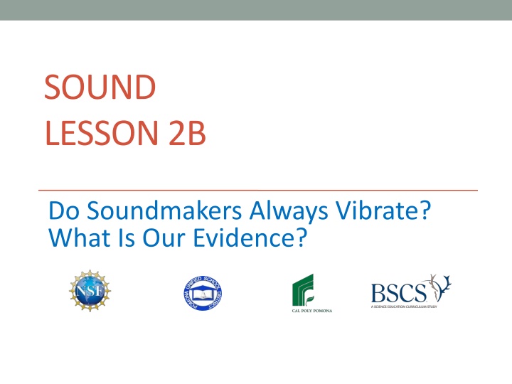 Do Soundmakers Vibrate? Investigating with a Tuning Fork