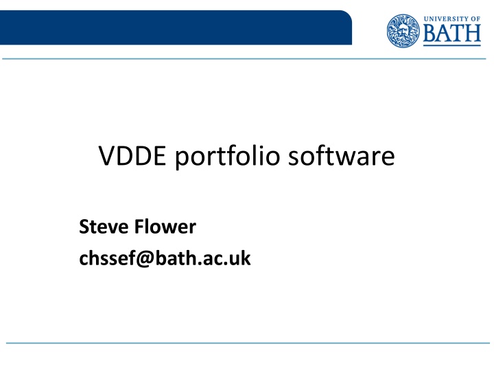 VDDE portfolio software