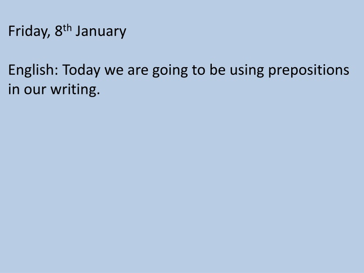 Learning About Prepositions in English Writing