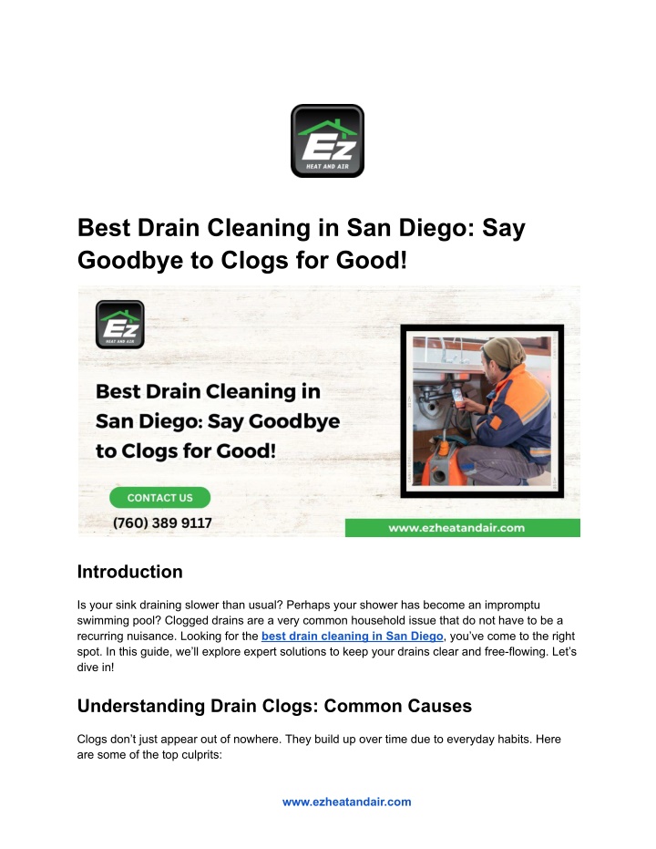 best drain cleaning in san diego say goodbye n.w