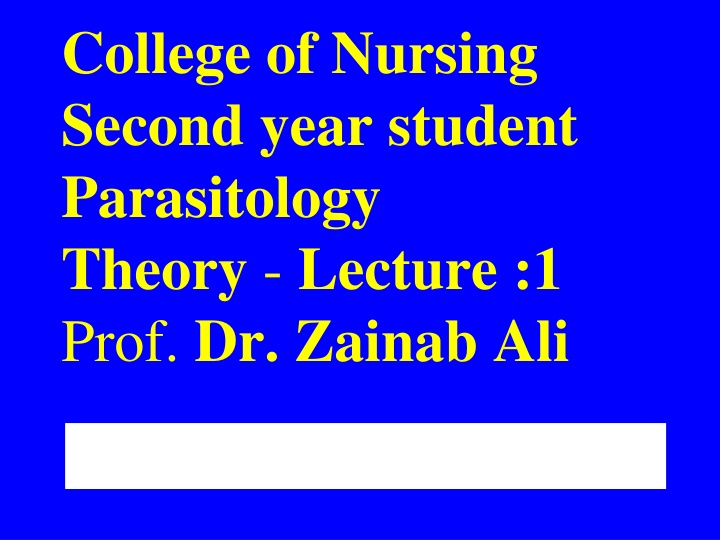 Medical Parasitology: Understanding Host-Parasite Relationship