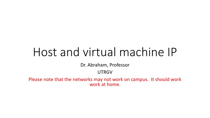 Network Configuration Guidelines at Home