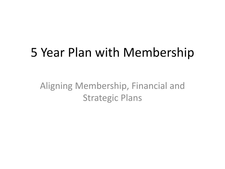 Aligning Financial and Strategic Plans