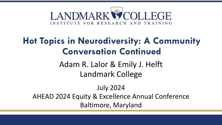 Neurodiversity Community Conversation Continued