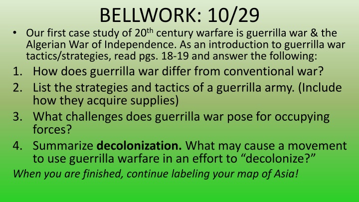 20th Century Warfare: The Algerian War and Guerrilla Tactics