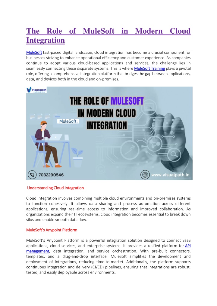 the role of mulesoft in modern cloud integration n.w