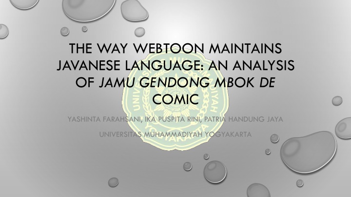 Analysis of Javanese Language Maintenance in Webtoon Comics