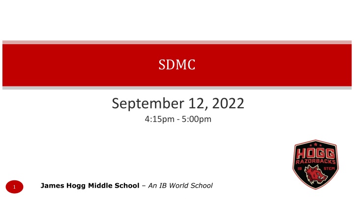 SDMC Meeting Agenda at James Hogg Middle School