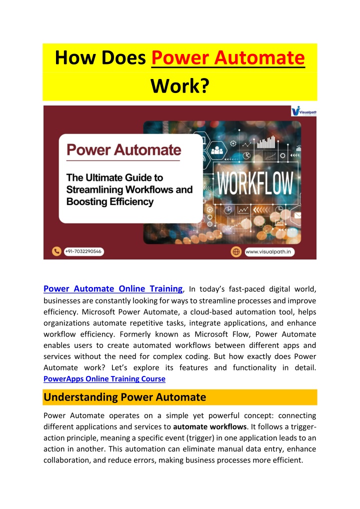 how does power automate work n.w