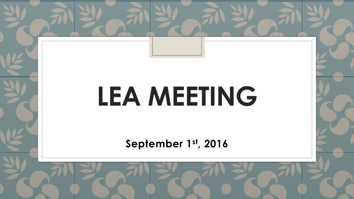 LEA MEETING
