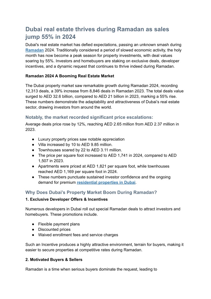 dubai real estate thrives during ramadan as sales n.w