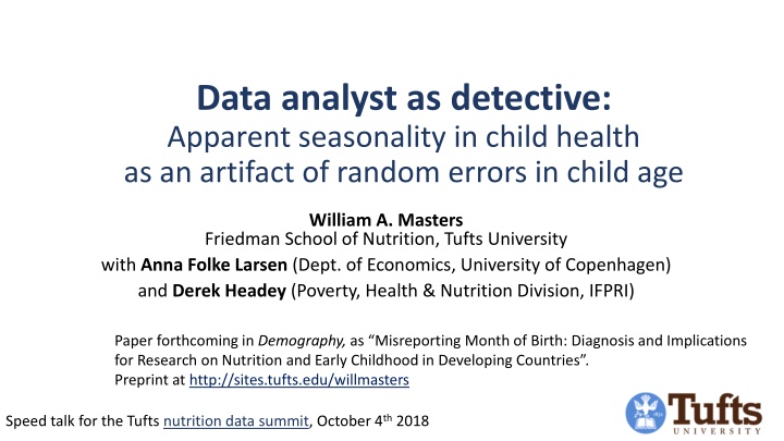 Seasonality in Child Health: An Artifact of Random Errors in Child Age