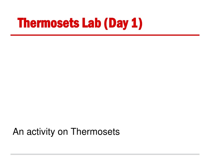 Chemical Bridges and Thermosets in Labs
