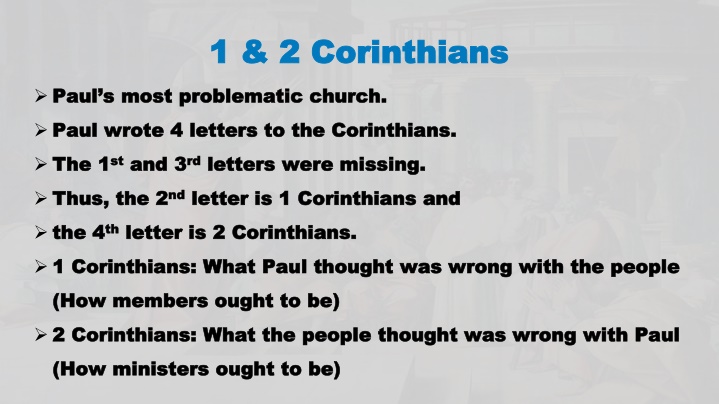 1 & 2 Corinthians: Paul's Letters to the Church in Corinth