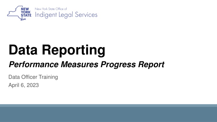 Data Reporting Performance Measures Progress Training