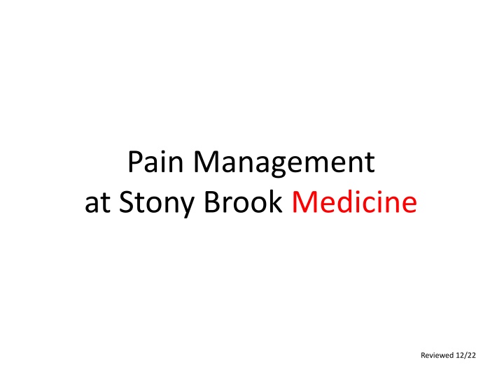 Pain Management at Stony Brook Medicine