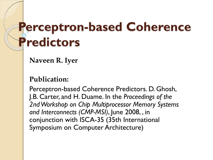 Perceptron-based Coherence Predictors