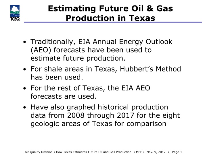 Future Oil & Gas Production in Texas: Estimation Insights