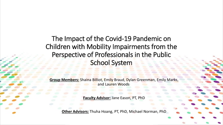 Impact of COVID-19 on Children with Mobility Impairments: Professional Perspectives