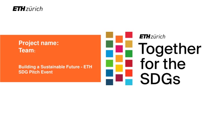 Building a Sustainable Future - ETH SDG Pitch Event