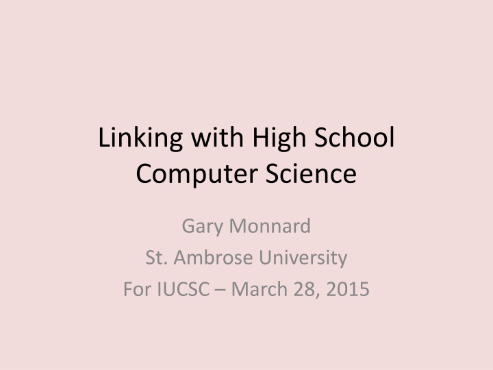 Linking High School Computer Science: Joint Projects, STEM Grants & Challenges