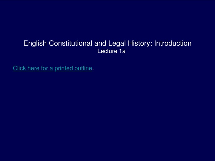 English Constitutional and Legal History Overview
