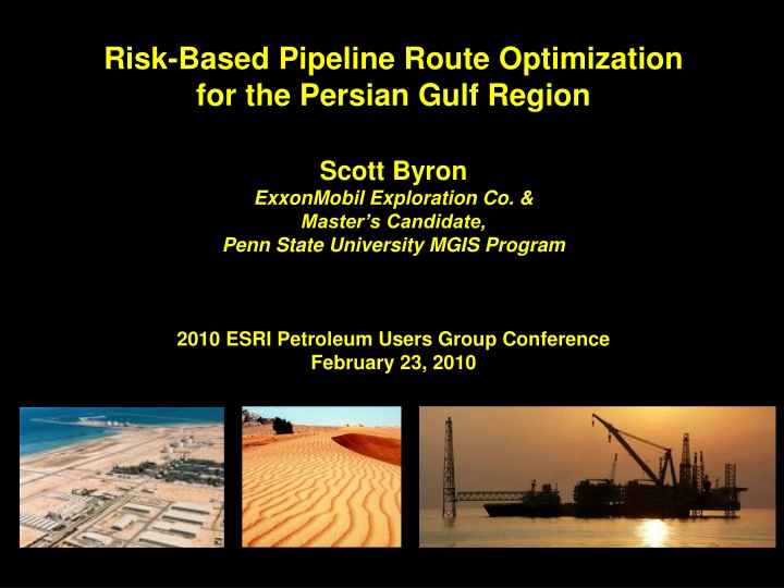 Risk-Based Pipeline Route Optimization in the Persian Gulf Region