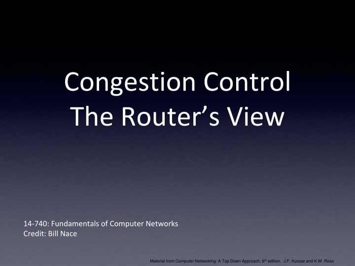 Fundamentals of Computer Networks: Congestion Control and Queuing Disciplines