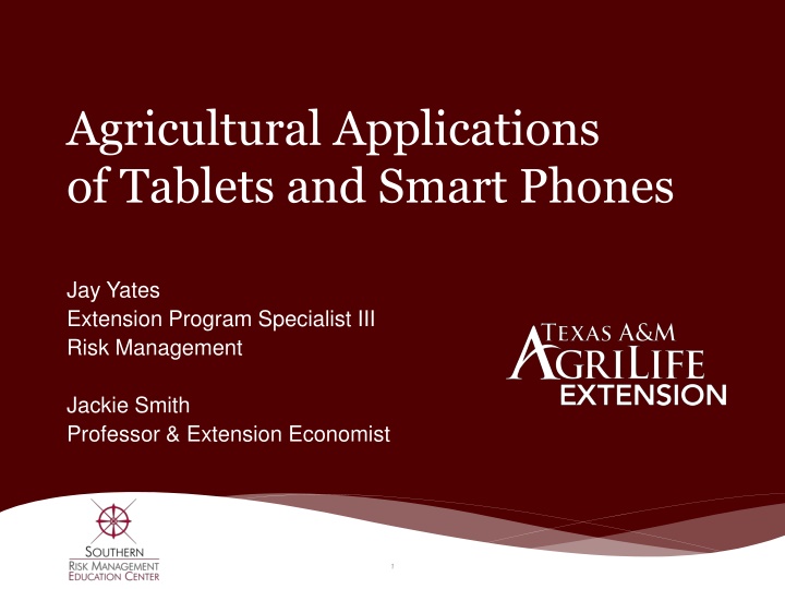 Agricultural Applications of Tablets and Smart Phones