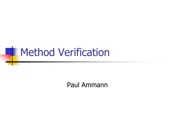 Method Verification
