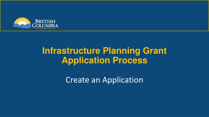 Creating an Infrastructure Planning Grant Application Process