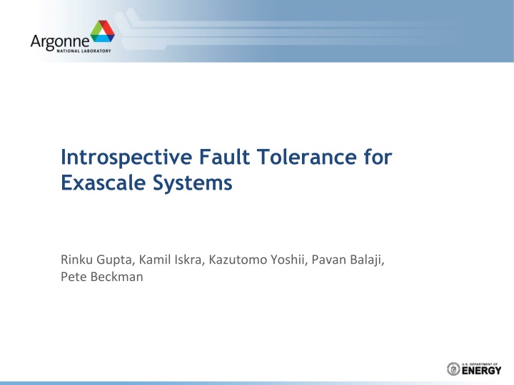 Introspective Fault Tolerance for Exascale Systems