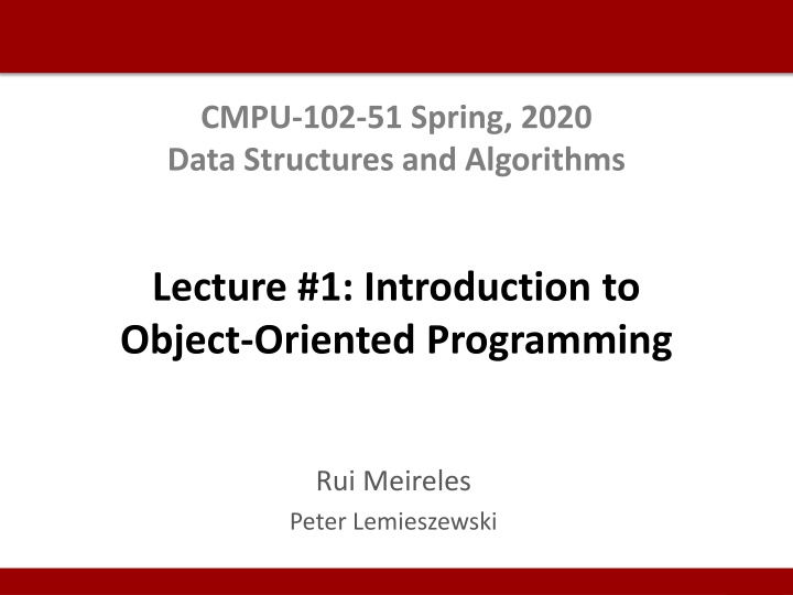 Introduction to Object-Oriented Programming and Computer Fundamentals