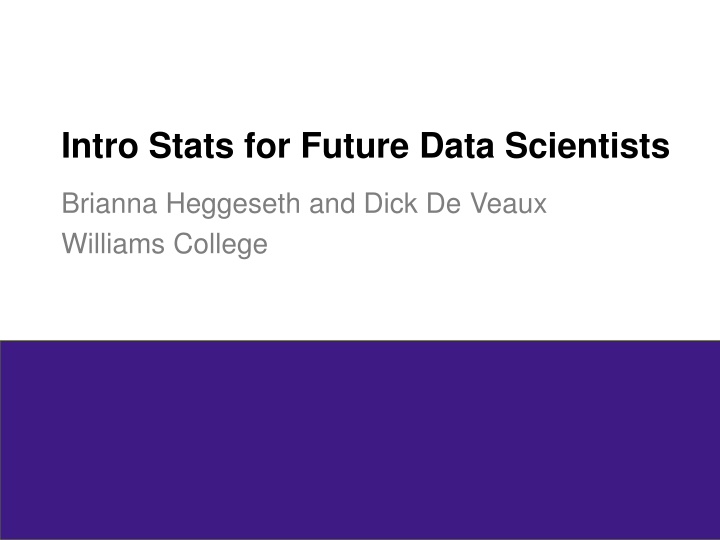Introduction to Statistics for Future Data Scientists