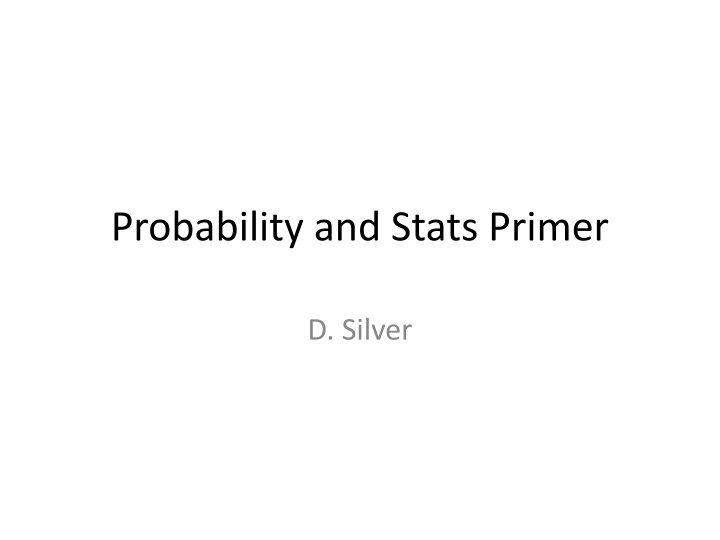 Probability and Stats Essentials