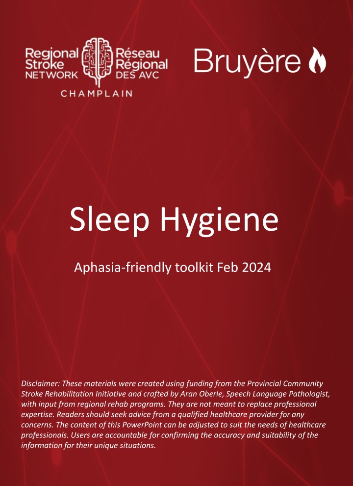 Sleep Hygiene Aphasia-Friendly Toolkit Feb. 2024