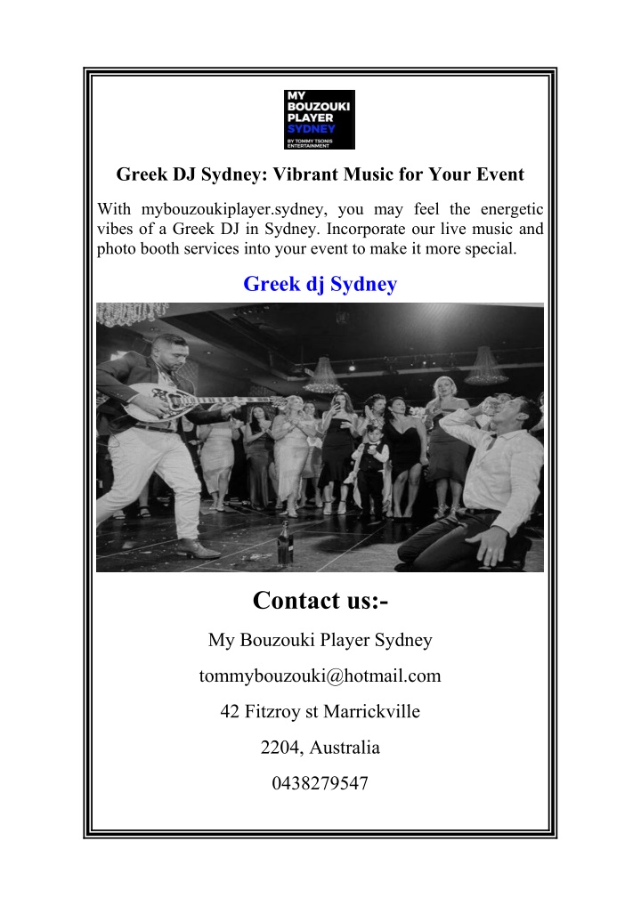 greek dj sydney vibrant music for your event n.w